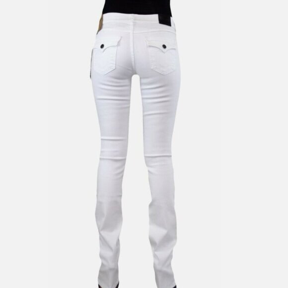 True Religion Cora White Mid Rise Straight - Size 27 - Picture 5 of 15